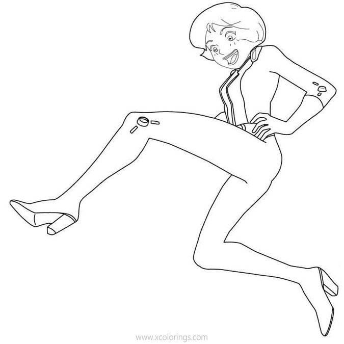 Free Totally Spies Coloring Pages Alex is Jumping printable