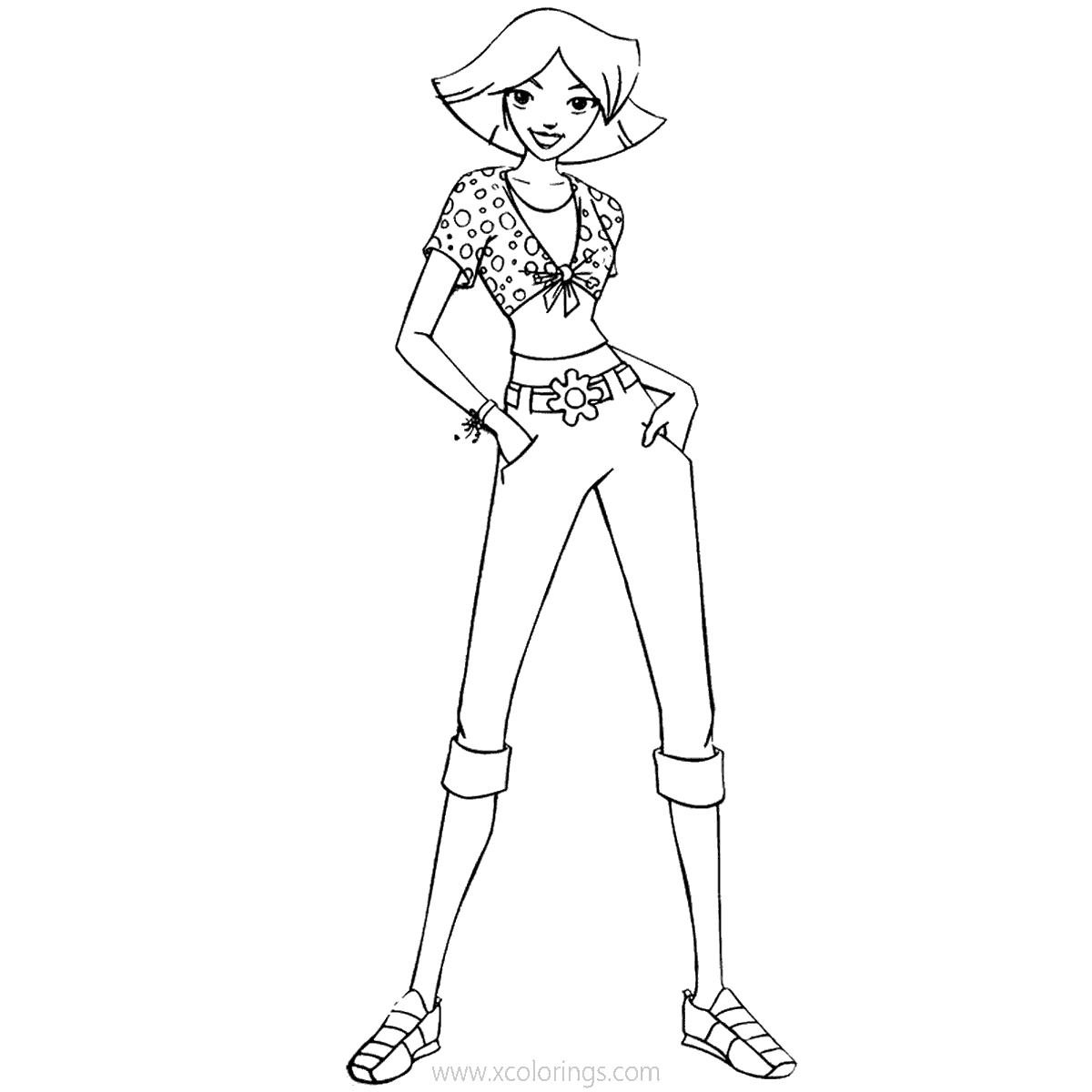 Free Totally Spies Coloring Pages Character Clover printable
