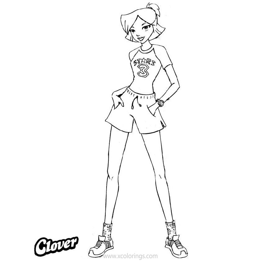 Free Totally Spies Coloring Pages Clover in the Shorts printable