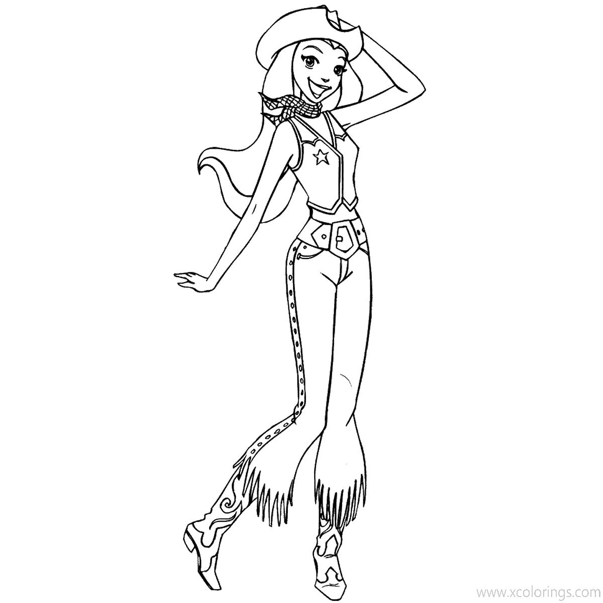 Free Totally Spies Coloring Pages Cowgirl Sam printable
