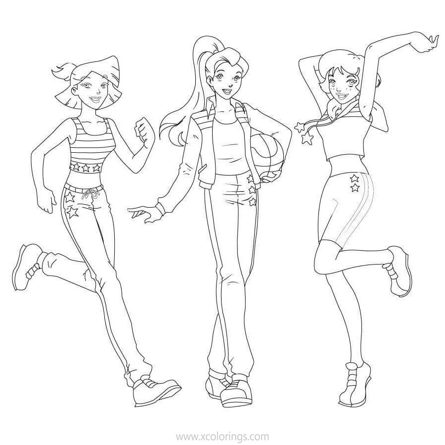Free Totally Spies Coloring Pages Girls Playing Sports printable