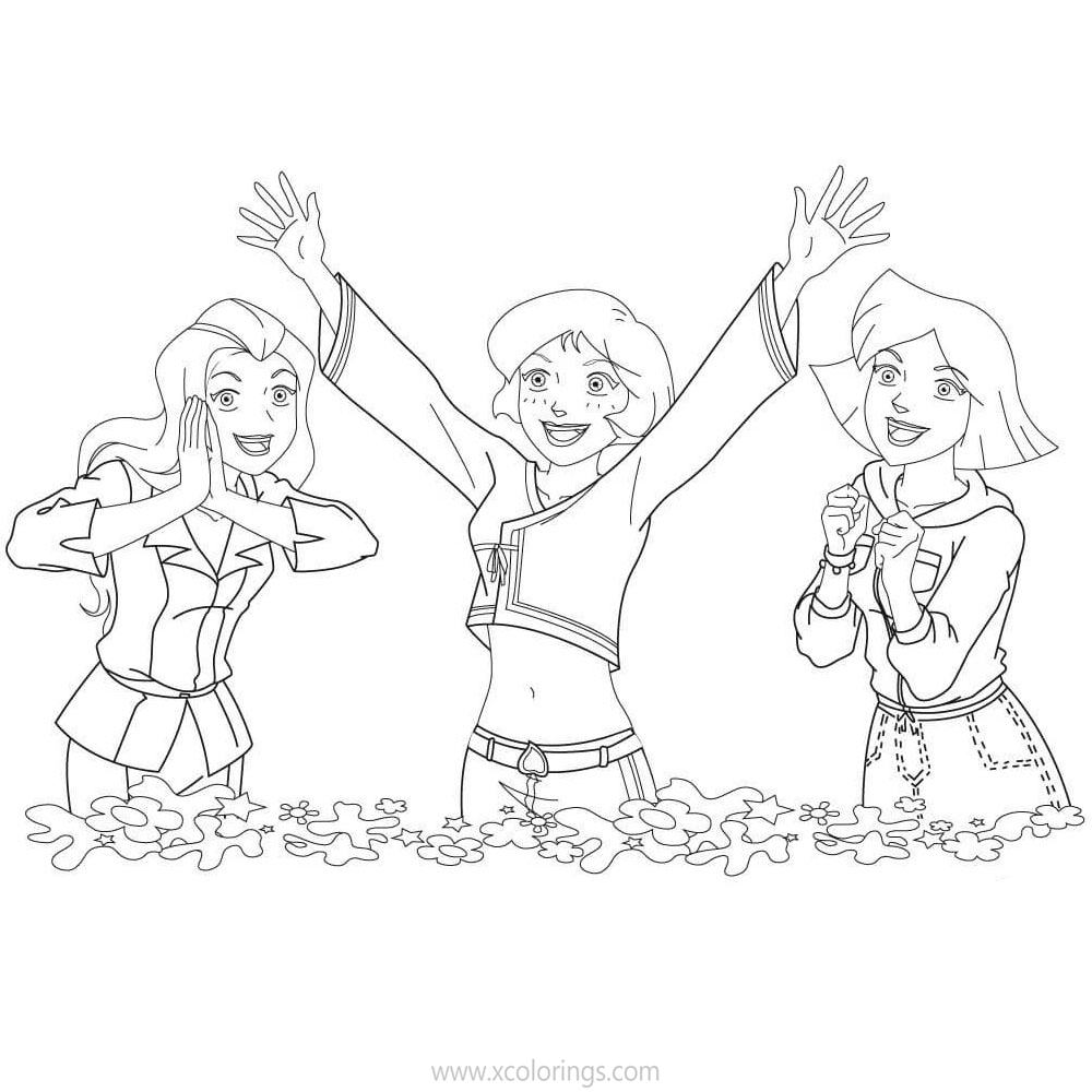 Free Totally Spies Coloring Pages Happy Girls printable