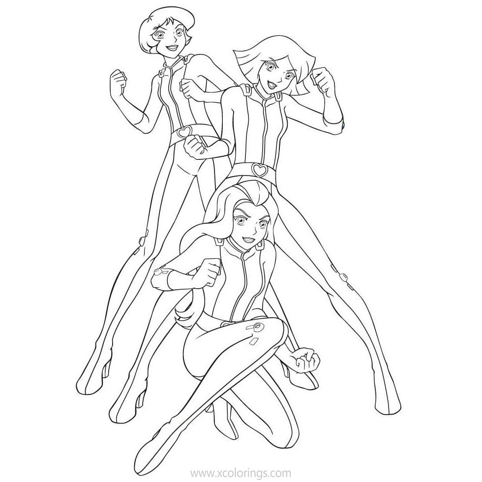 Free Totally Spies Coloring Pages Hero Girls printable