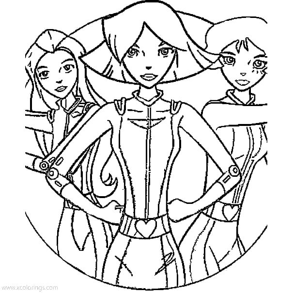 Free Totally Spies Coloring Pages Lineart printable