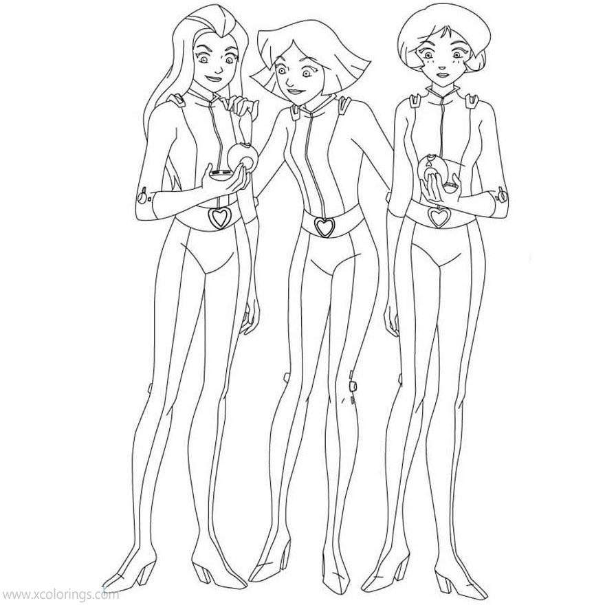 Free Totally Spies Coloring Pages Outline printable