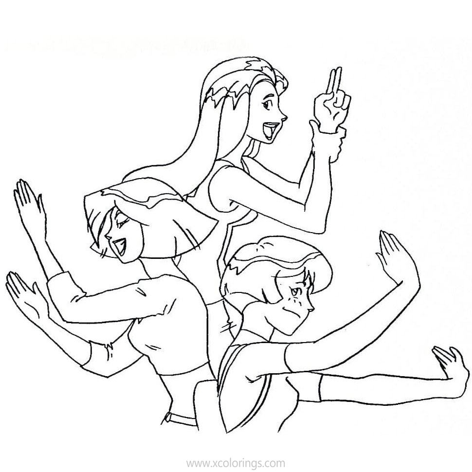Free Totally Spies Coloring Pages Sam Clover and Alex printable