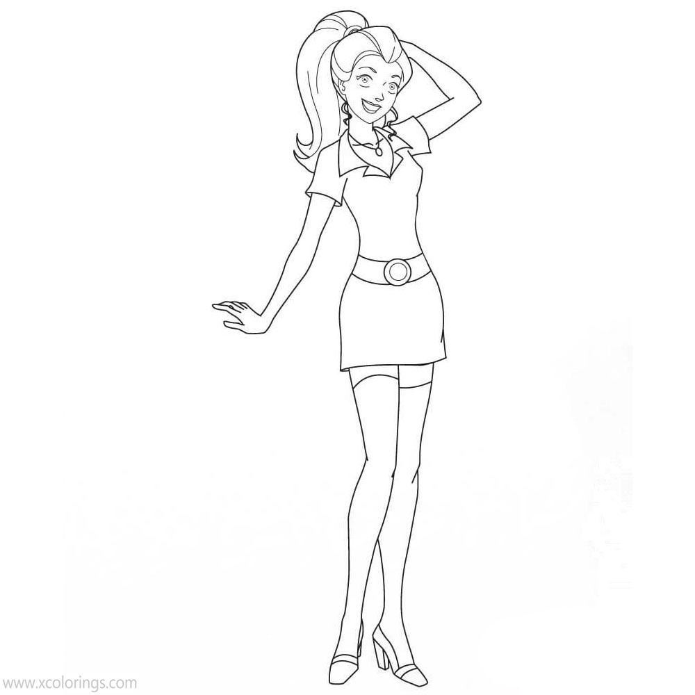 Free Totally Spies Coloring Pages Sam has Long Hair printable