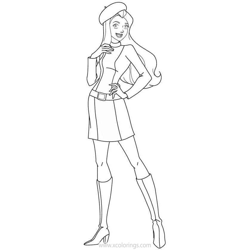 Free Totally Spies Coloring Pages Sam with Hat printable