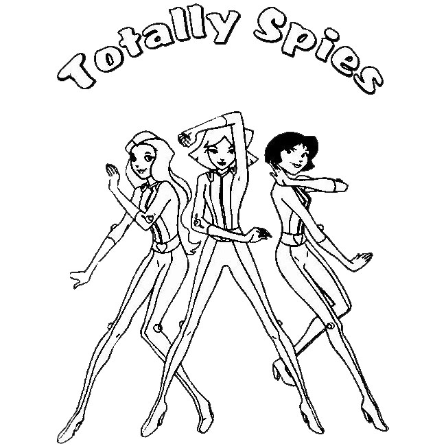 Free Totally Spies Coloring Pages Samantha Clover and Alexandra printable
