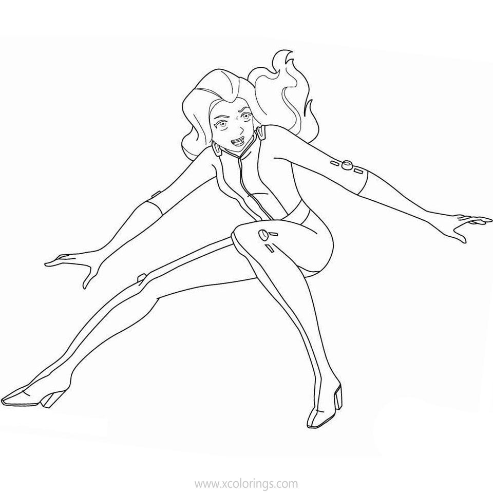 Totally Spies Coloring Pages Alex with Dress - XColorings.com