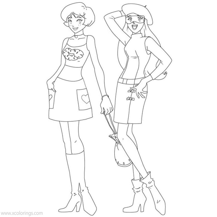 Free Totally Spies Coloring Pages Samantha and Alexandra printable