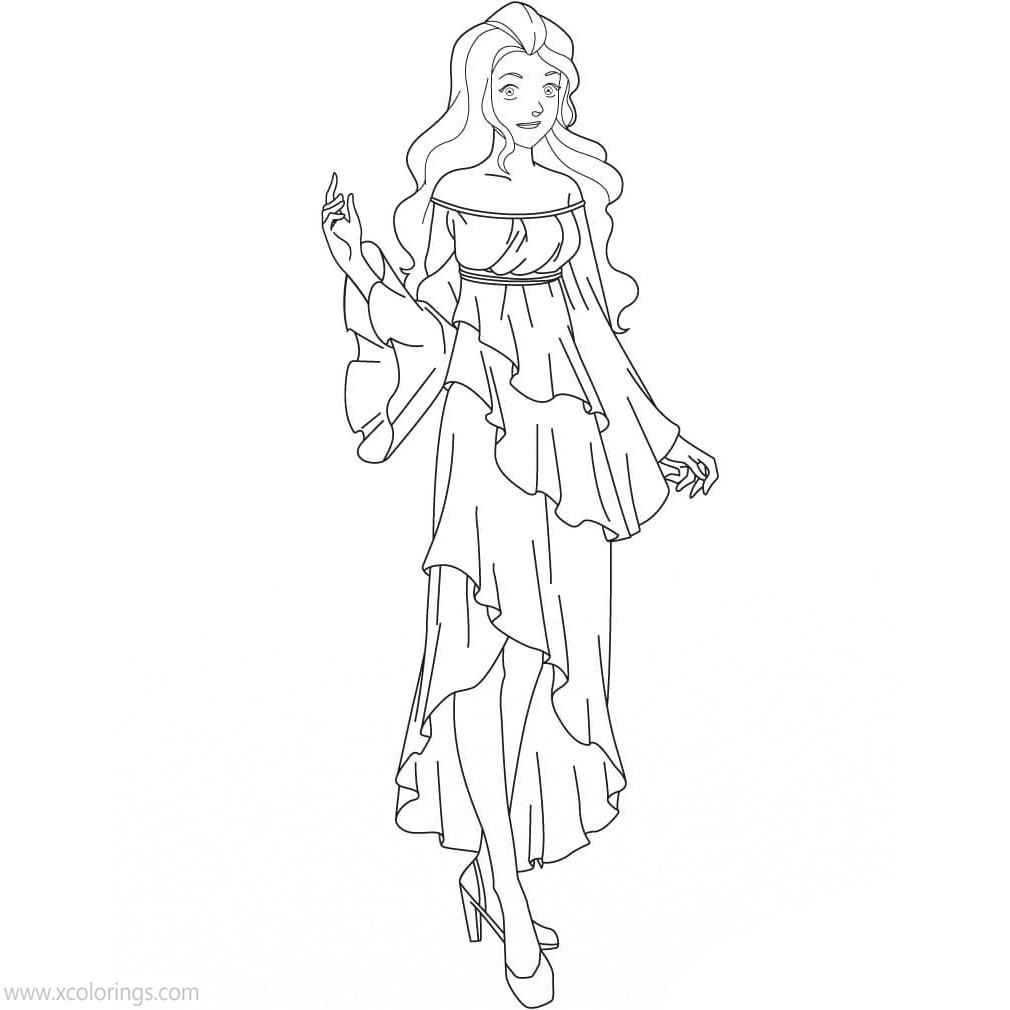 Totally Spies Coloring Pages Samantha in the Dress - XColorings.com