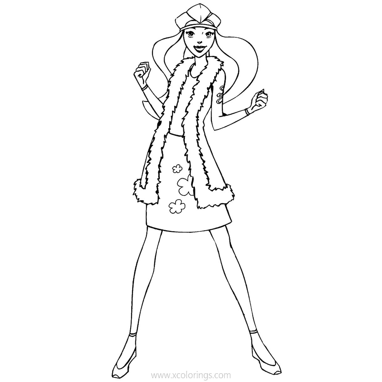 Free Totally Spies Coloring Pages Samantha with Coat printable