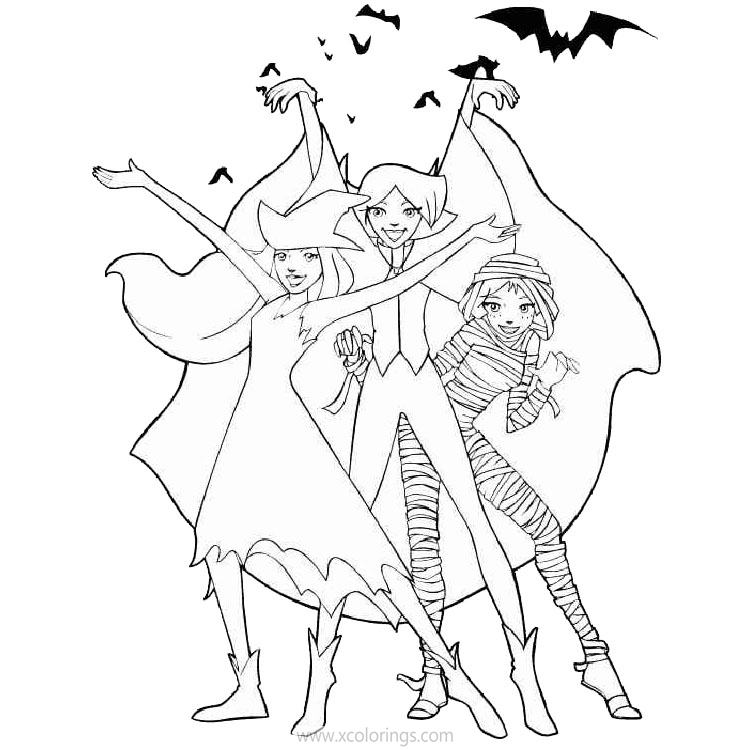 Free Totally Spies Halloween Coloring Pages printable