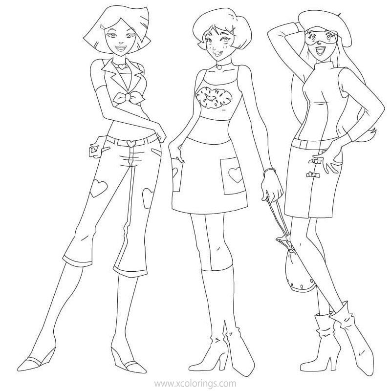 Free Totally Spies Sam Alex and Clover Coloring Pages printable