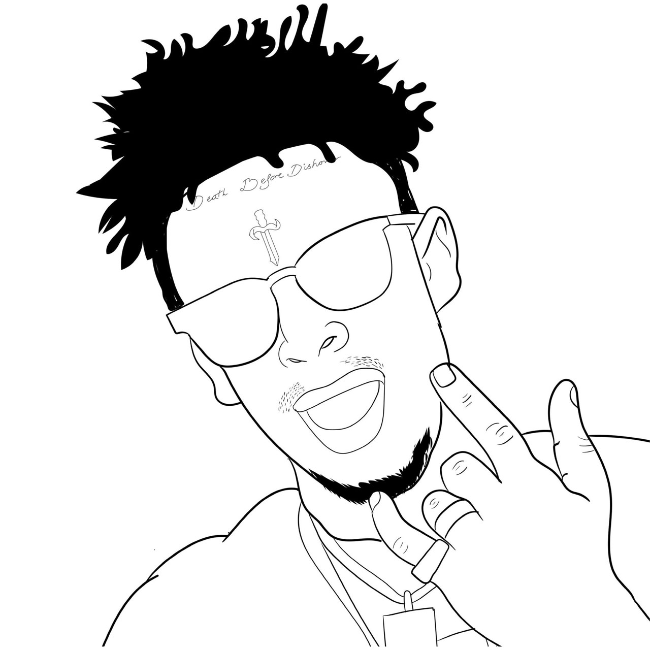 Free 21 Savage Coloring Pages by zane burkos printable