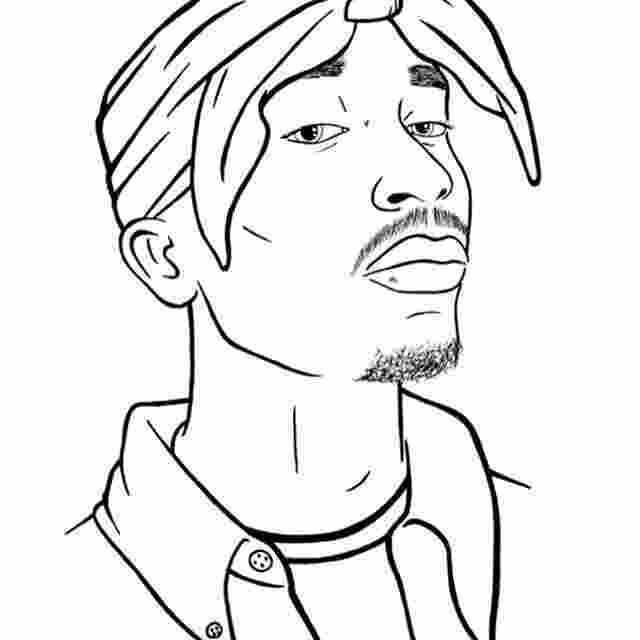 Free 2pac Coloring Pages Rapper printable