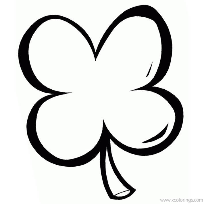 Free 4 Leaf Clover Coloring Pages Black and White printable
