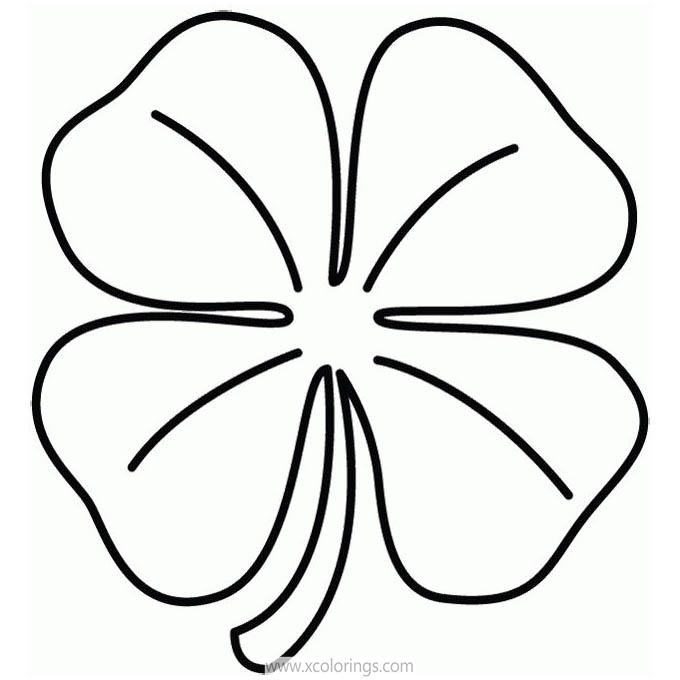 Free 4 Leaf Clover Coloring Pages Easy for Kids printable