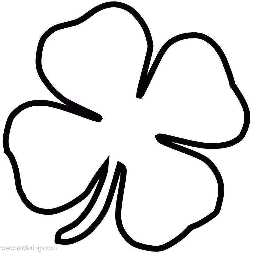 Free 4 Leaf Clover Coloring Pages Linear printable