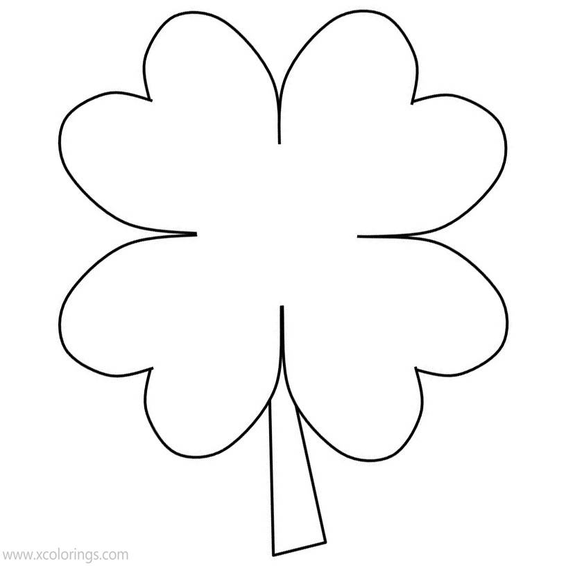 Free 4 Leaf Clover Coloring Pages Lineart printable
