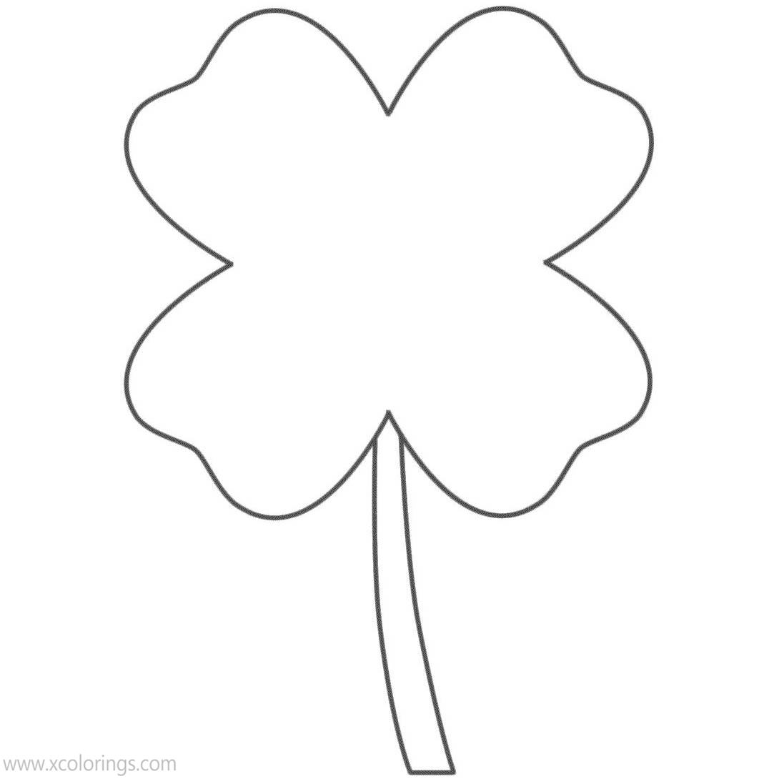 Free 4 Leaf Clover Coloring Pages Paper Craft Template printable