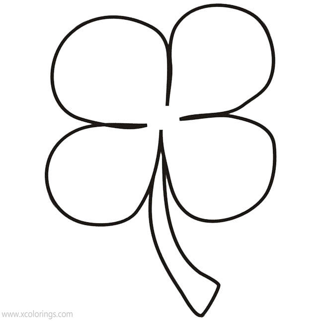 Free 4 Leaf Clover Coloring Pages Printable printable