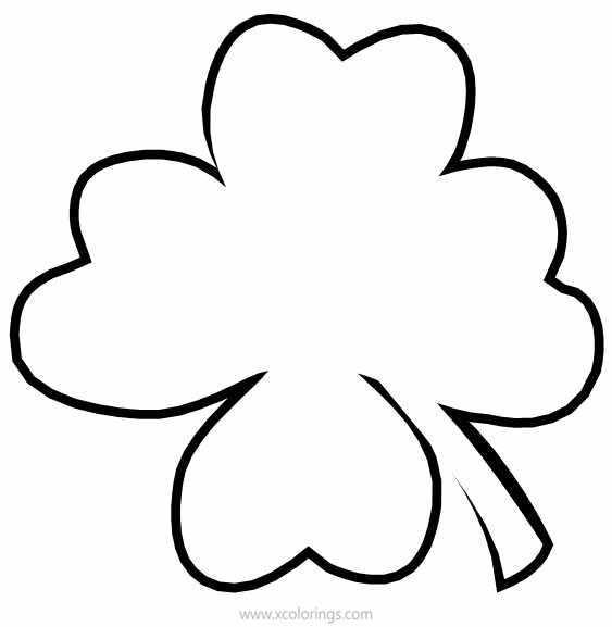 Free 4 Leaf Clover Coloring Pages Sketch printable