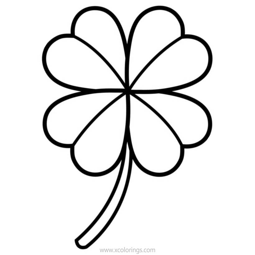 Free 4 Leaf Clover Coloring Pages for Kids printable