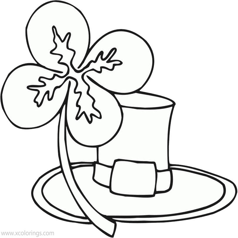 Free 4 Leaf Clover Coloring Pages for St. Patrick's Day printable