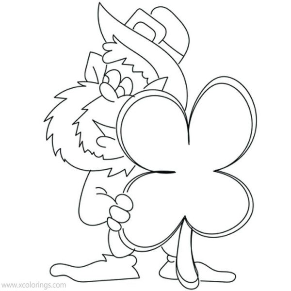 Four Leaf Clover Coloring Pages with Spots - XColorings.com