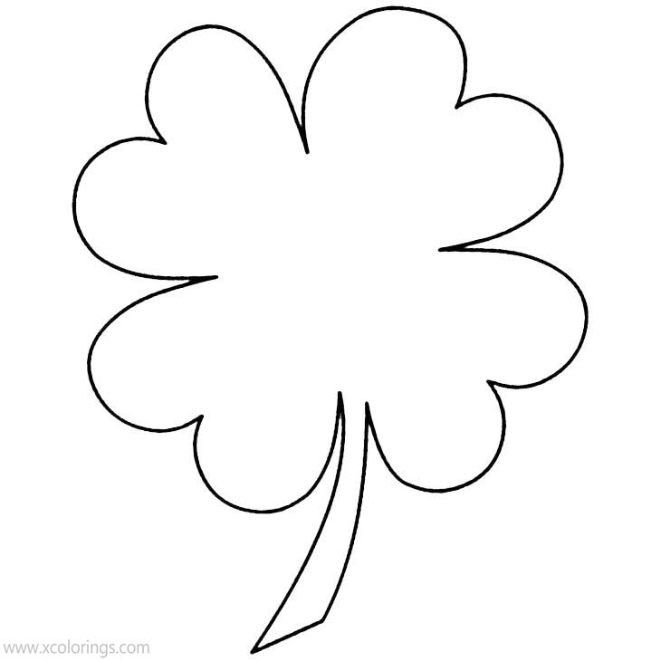 Free 4 Leaf Clover Outline Coloring Pages printable