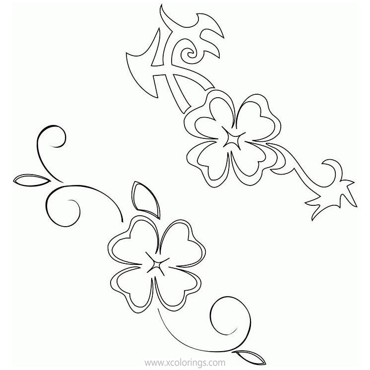 Free 4 Leaf Clover Patterns Coloring Pages printable