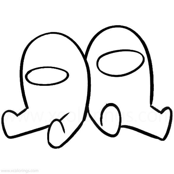Free Among Us Coloring Pages Two Characters Sitting On the Floor printable