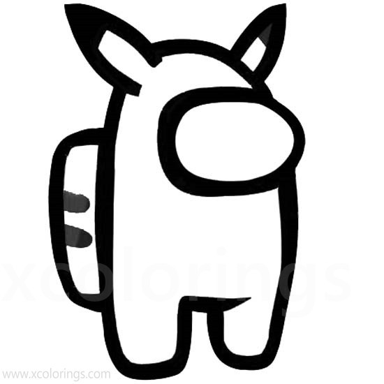 Among Us Skin Coloring Pages Pikachu - XColorings.com