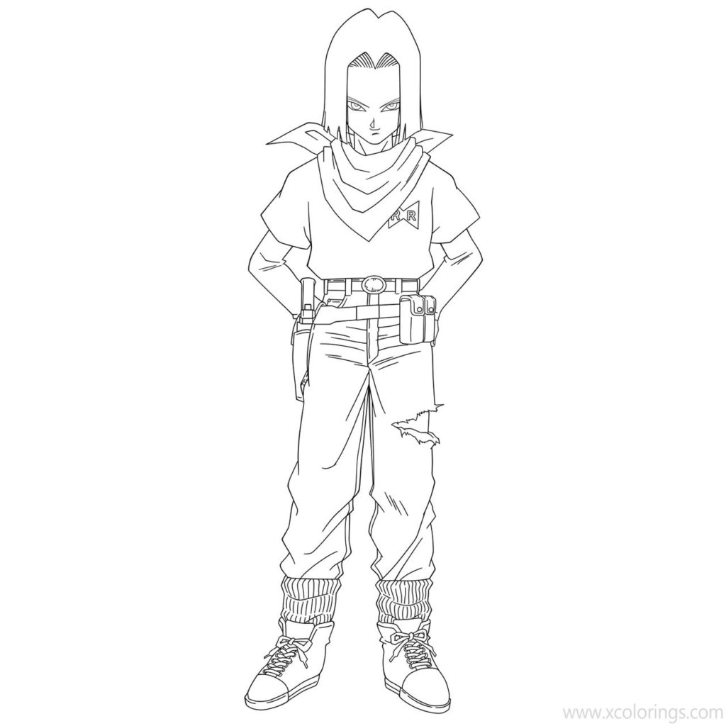 Android 18 Coloring Pages Outline by Tobi-Zero-D - XColorings.com