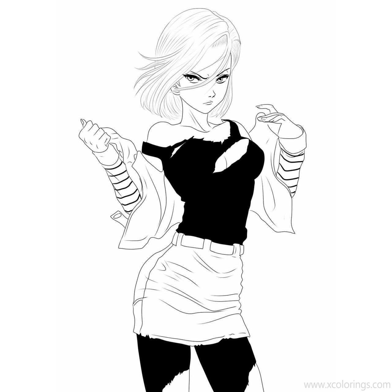 Free Android 18 Coloring Pages by Raydash30 printable
