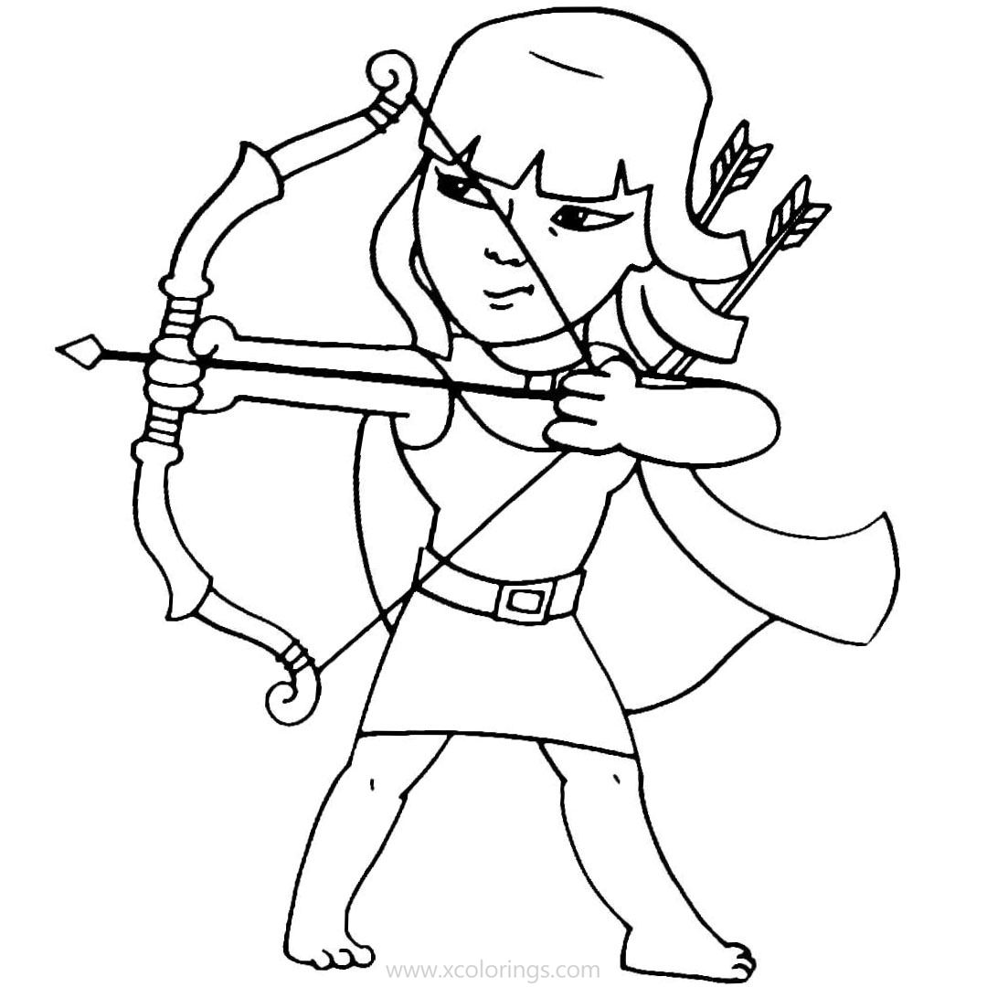 Free Archer from Clash Royale Coloring Pages printable