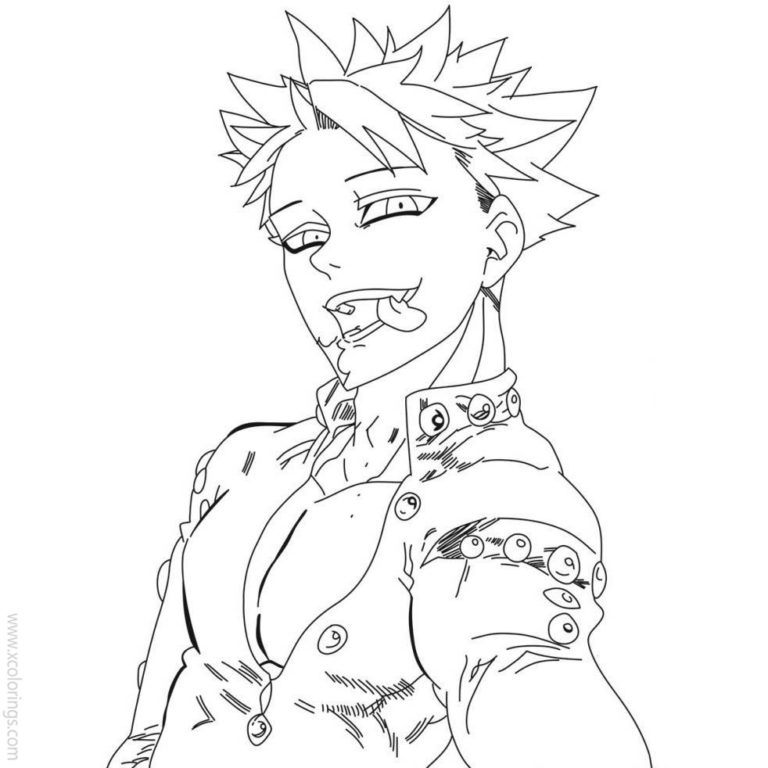 The Seven Deadly Sins Coloring Pages Meliodas Lineart - XColorings.com