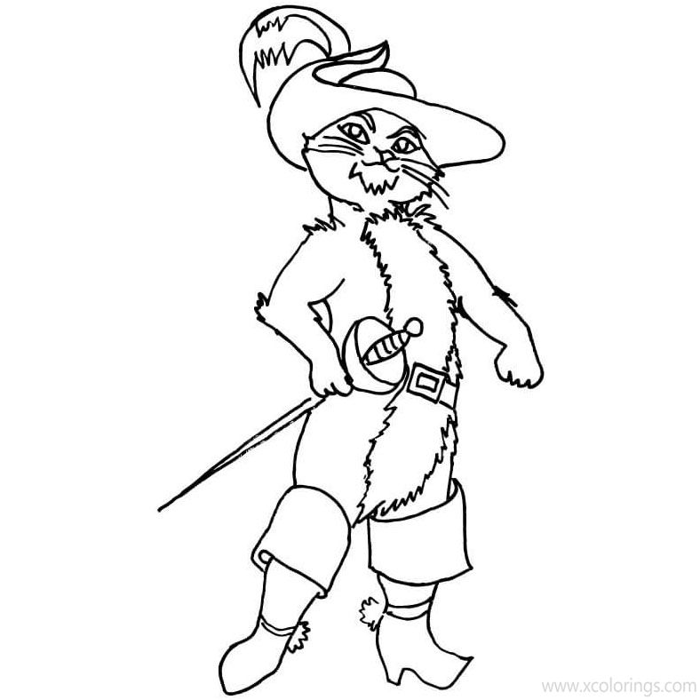 Free Brave Puss in Boots Coloring Pages printable
