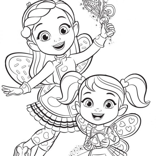 Butterbean and Cricket from Butterbean's Cafe Coloring Pages