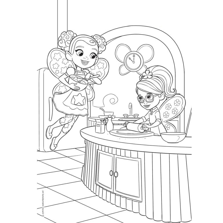 Free Butterbean's Cafe Coloring Pages Poppy and Dazzle printable