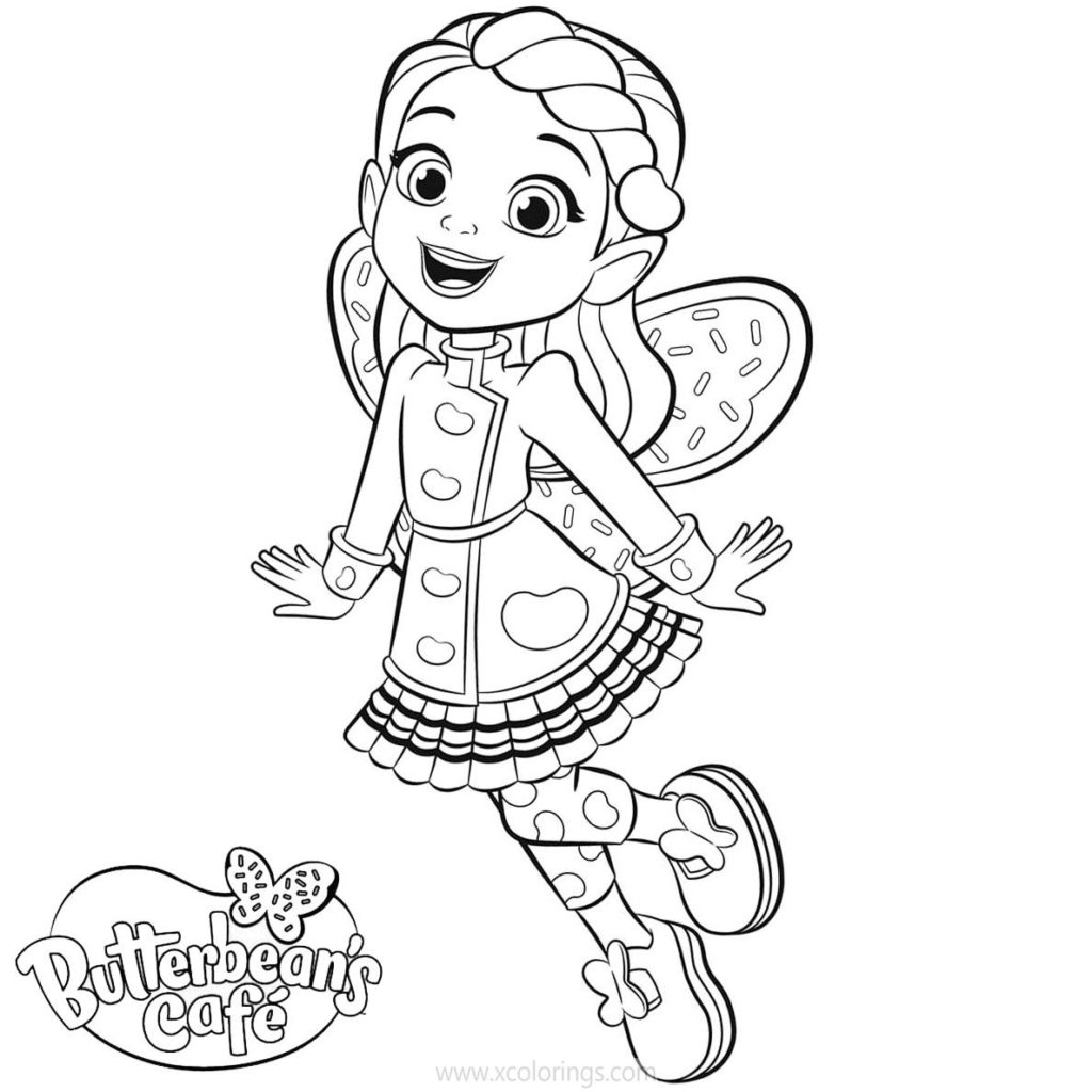 Butterbean's Cafe Coloring Pages Poppy Butterbean Cricket and Dazzle
