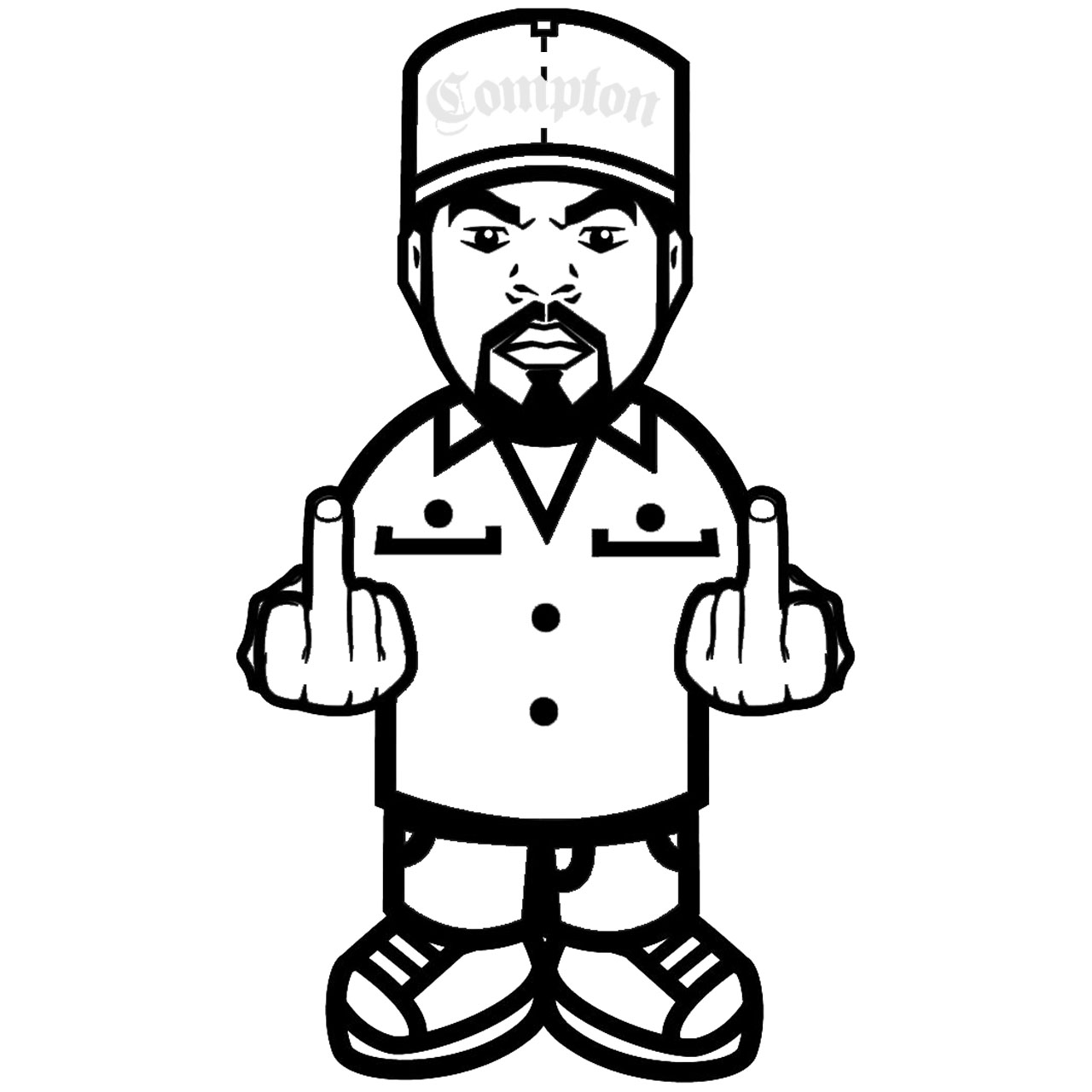 Free Cartoon Rapper Ice Cube Coloring Pages printable