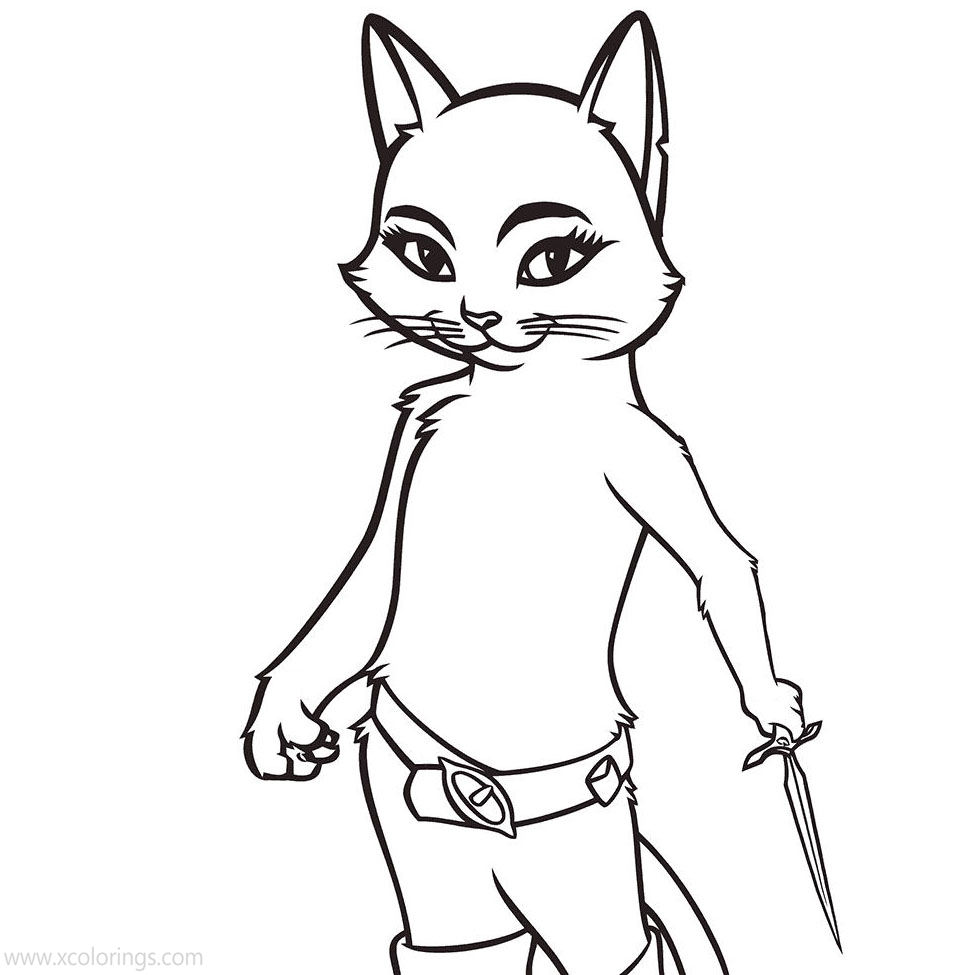 Free Cat from Puss in Boots Coloring Pages printable