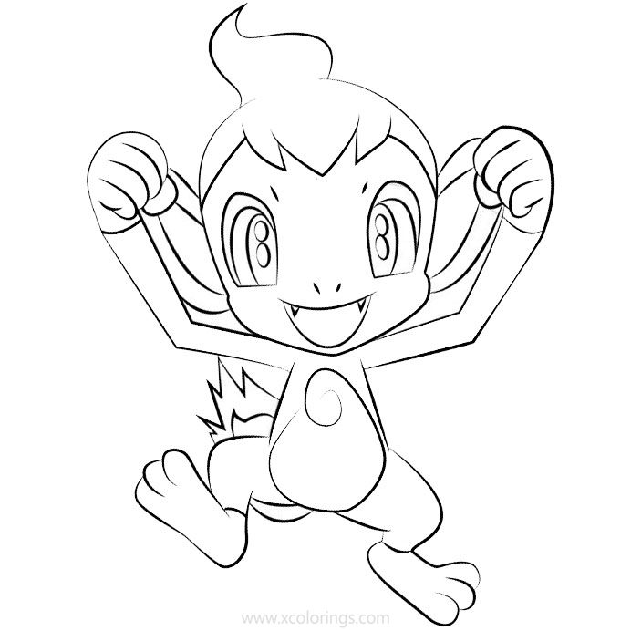 Free Chimchar Pokemon Coloring Pages printable