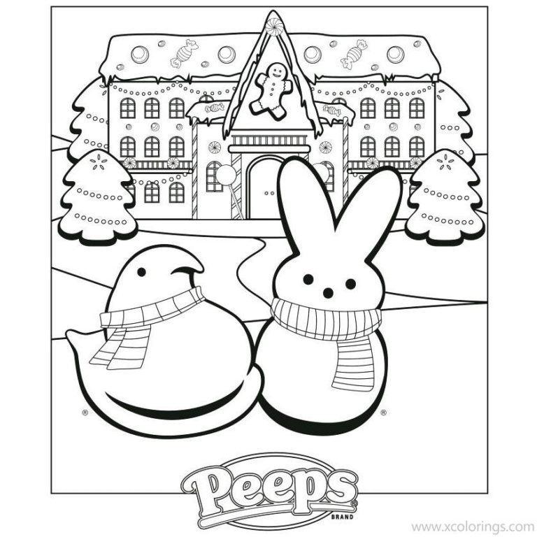 Marshmallow Peeps Coloring Pages 3 Chicks And 3 Bunnies XColorings