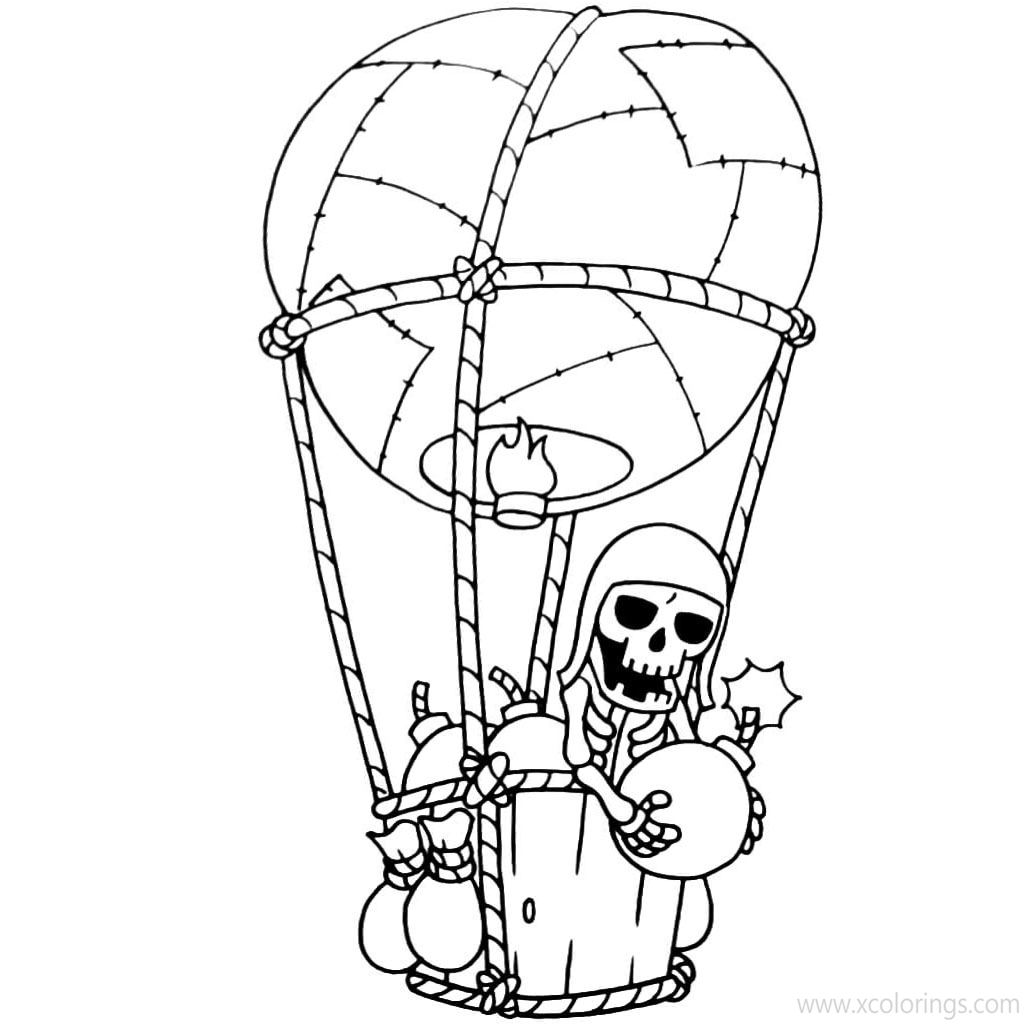 Free Clash Royale Coloring Pages Balloon Skeleton printable