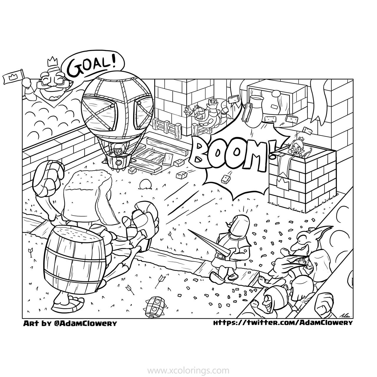 Free Clash Royale Coloring Pages Fan Art by AdamClowery printable