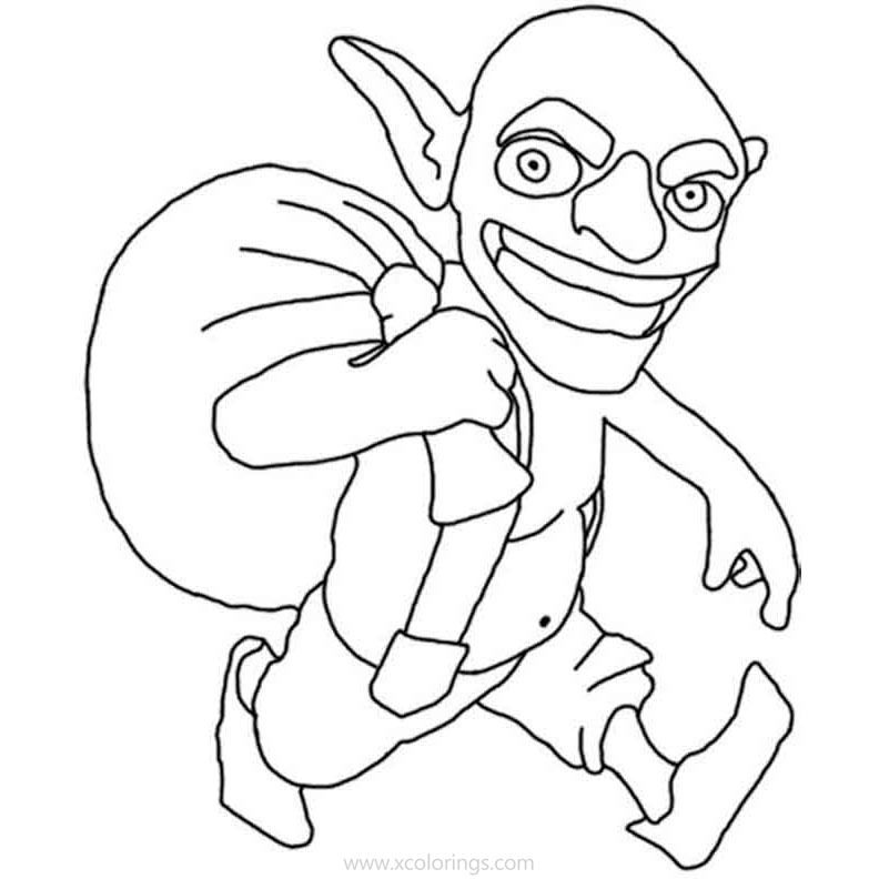 Free Clash Royale Coloring Pages Goblin Lineart printable